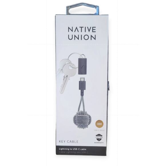 Native Union Key Cable Zebra Lightning to USB-C Charger – NWT - Picture 3 of 3